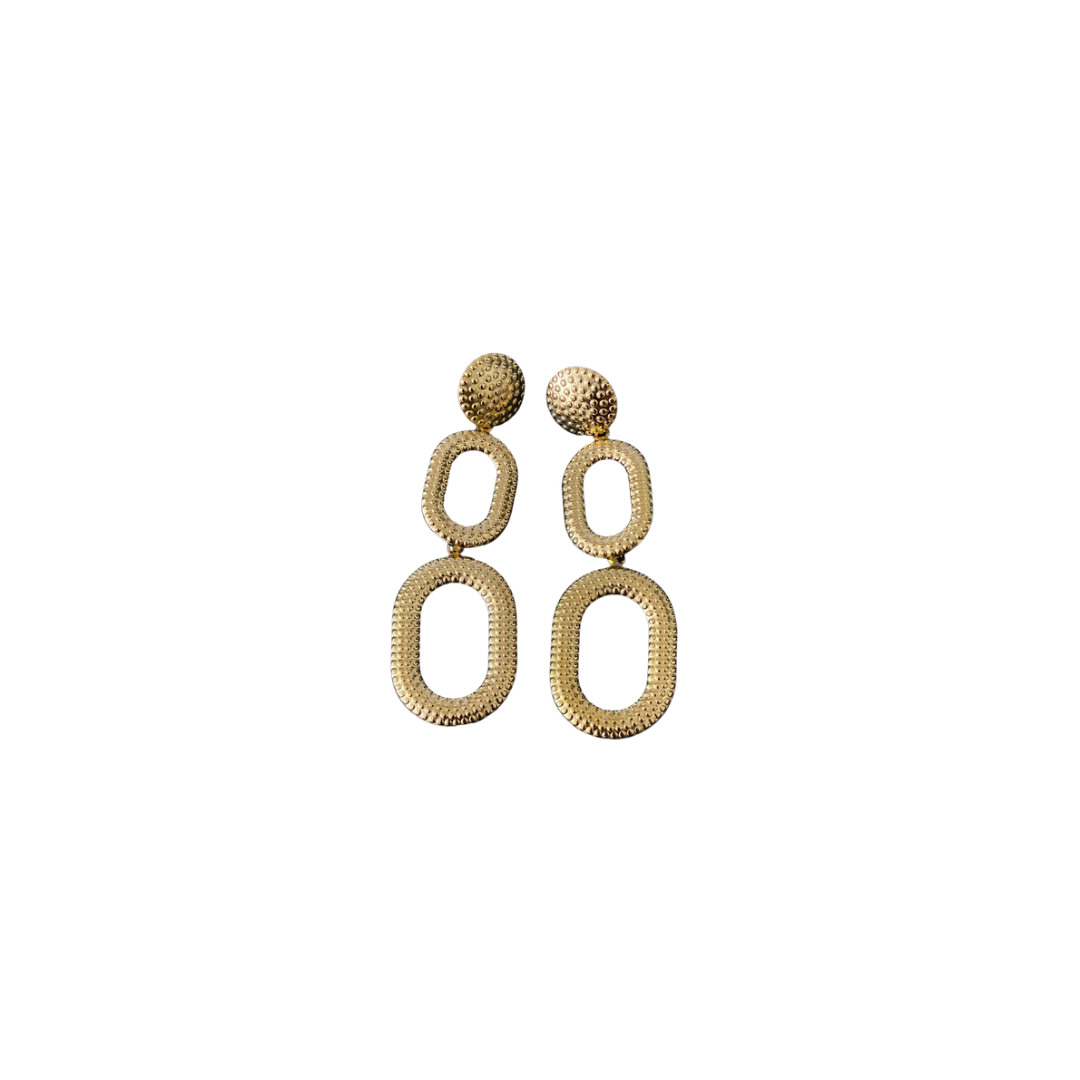 Aretes dorados ovalos