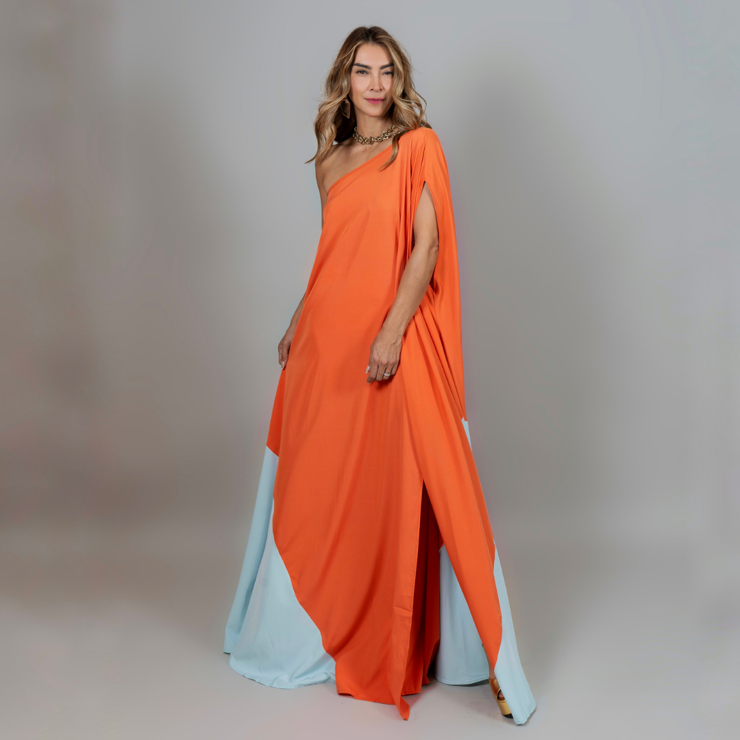 Vestido Gaza Orange/Mint