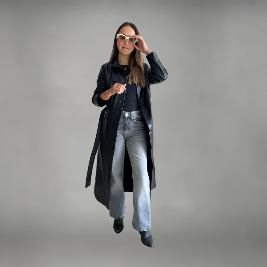 Gabardina efecto piel