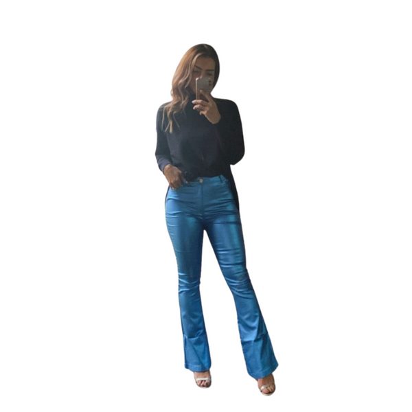 Pantalon Azul metalizado AURA
