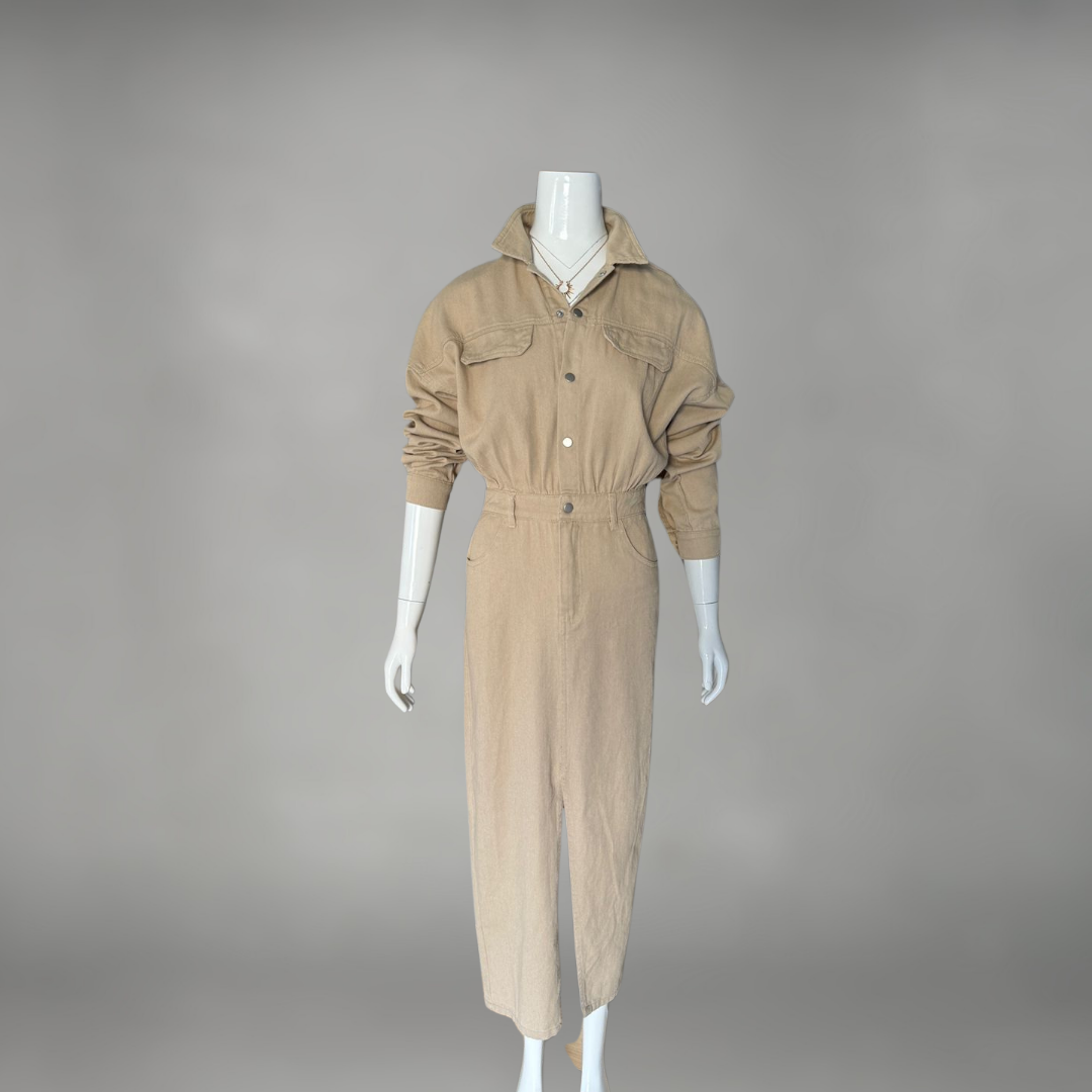 Vestido beige mezclilla