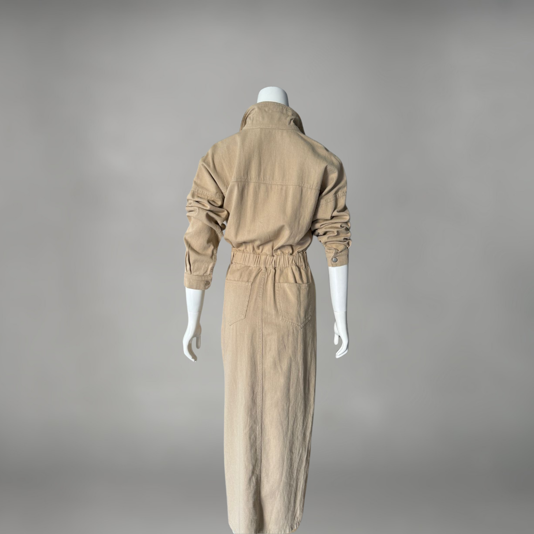 Vestido beige mezclilla