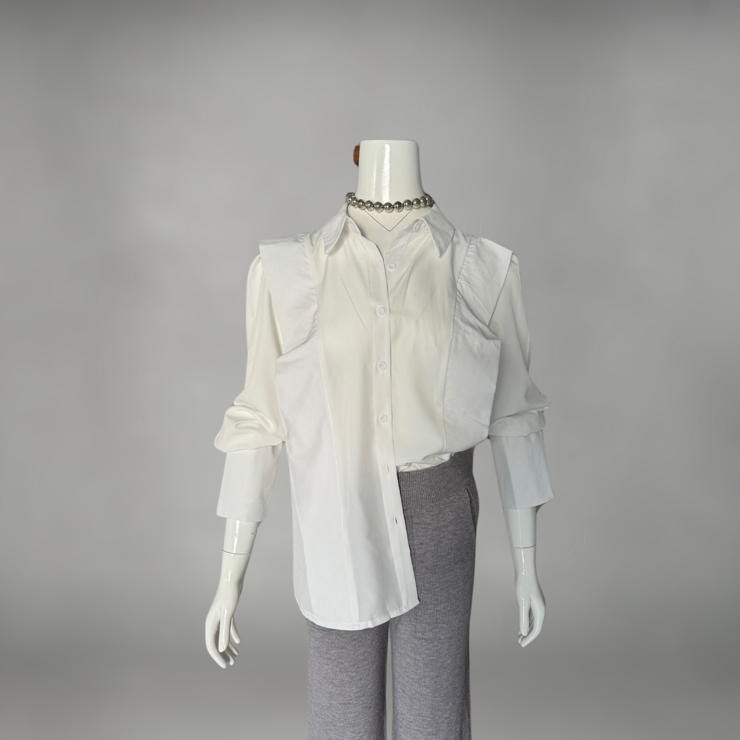 Camisa blanca con solapa
