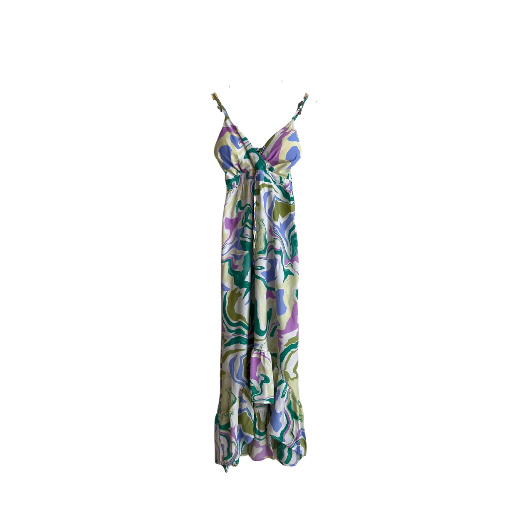 Vestido marmoleado verde