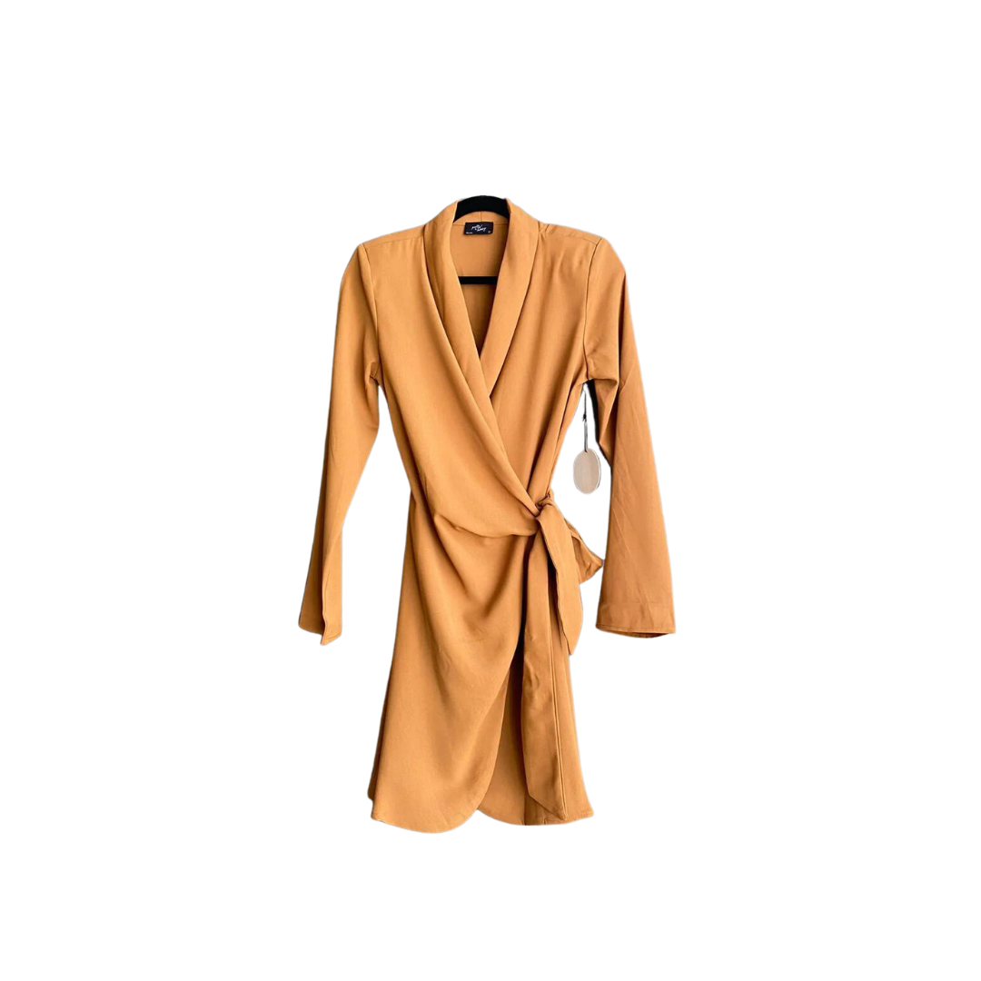 Vestido camel cruzado