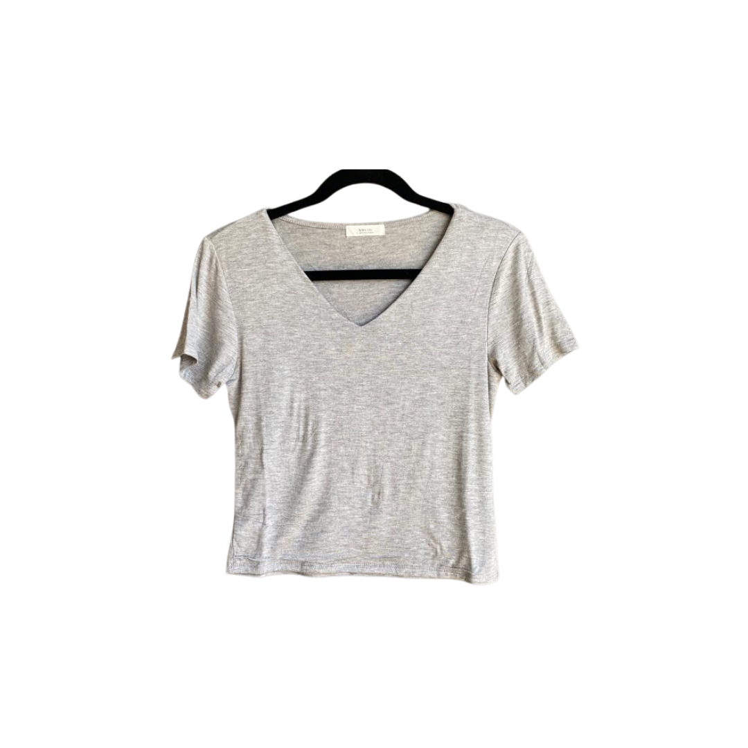 T-shirt gris cuello V