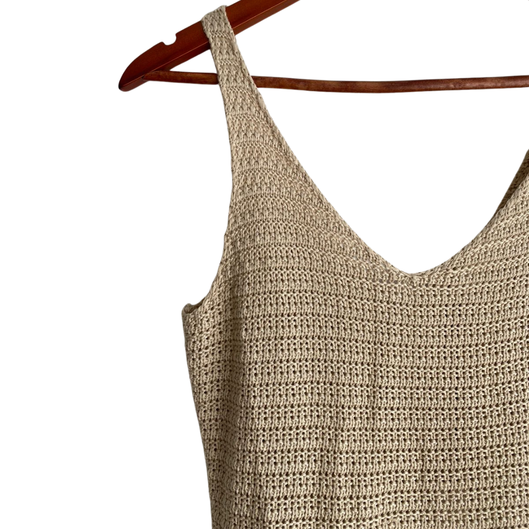 Vestido tejido beige